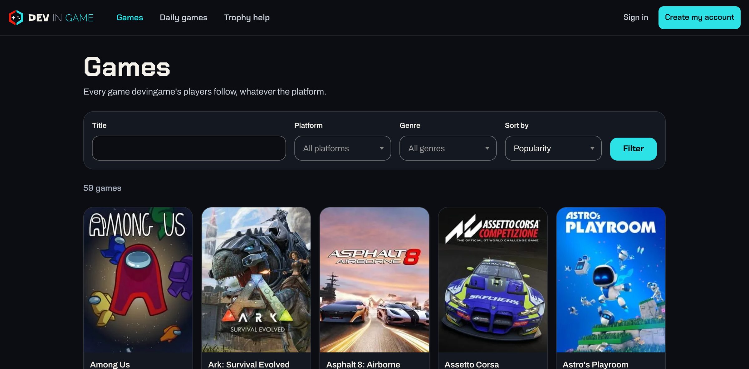Every game devingame's players follow, whatever the platform