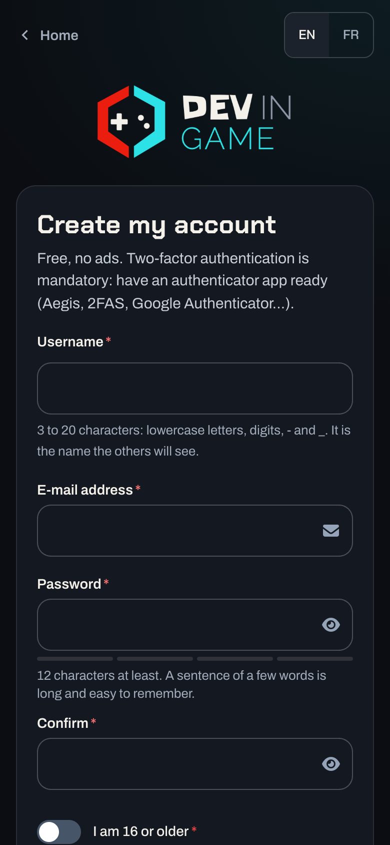 Sign up