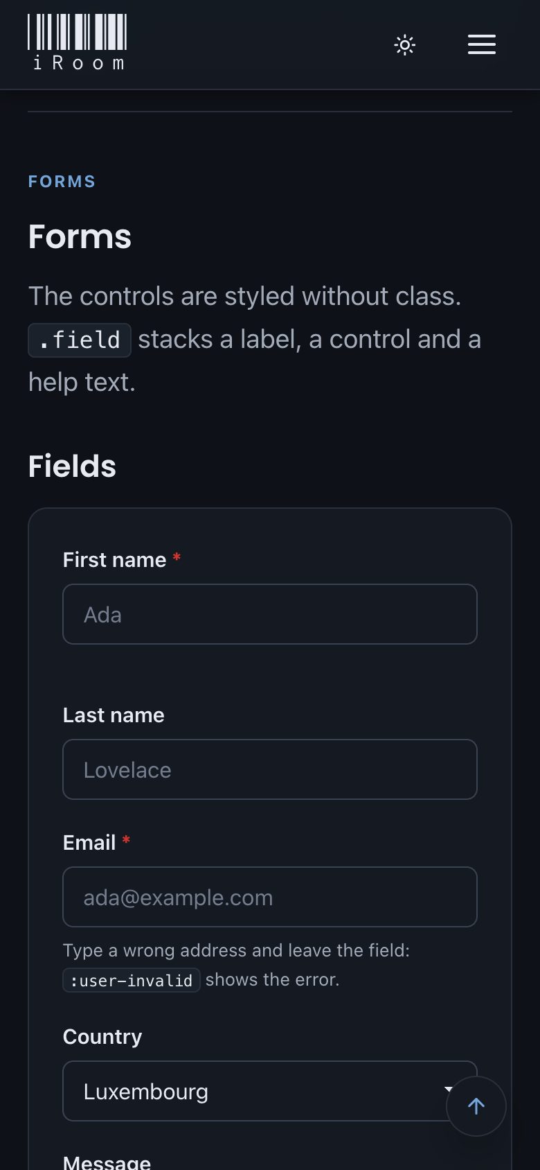 Dark theme