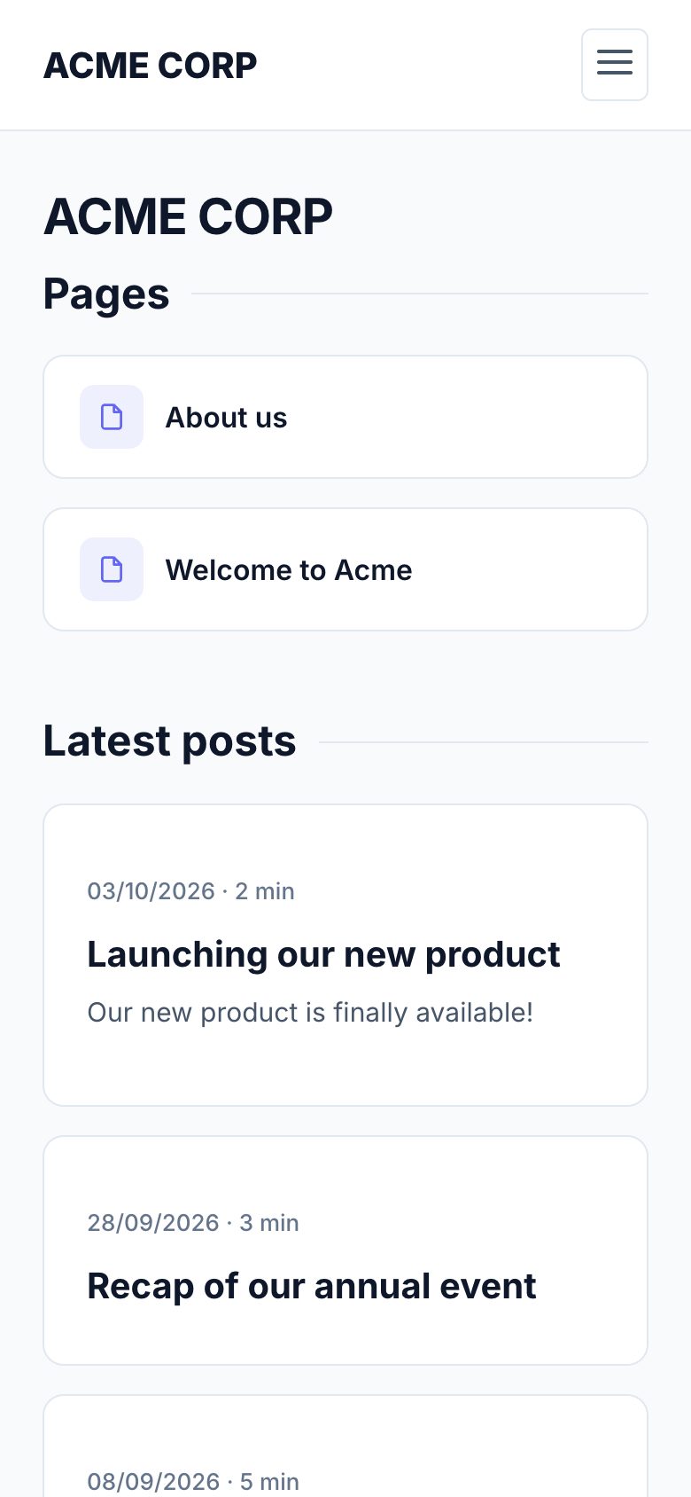 Tenant website